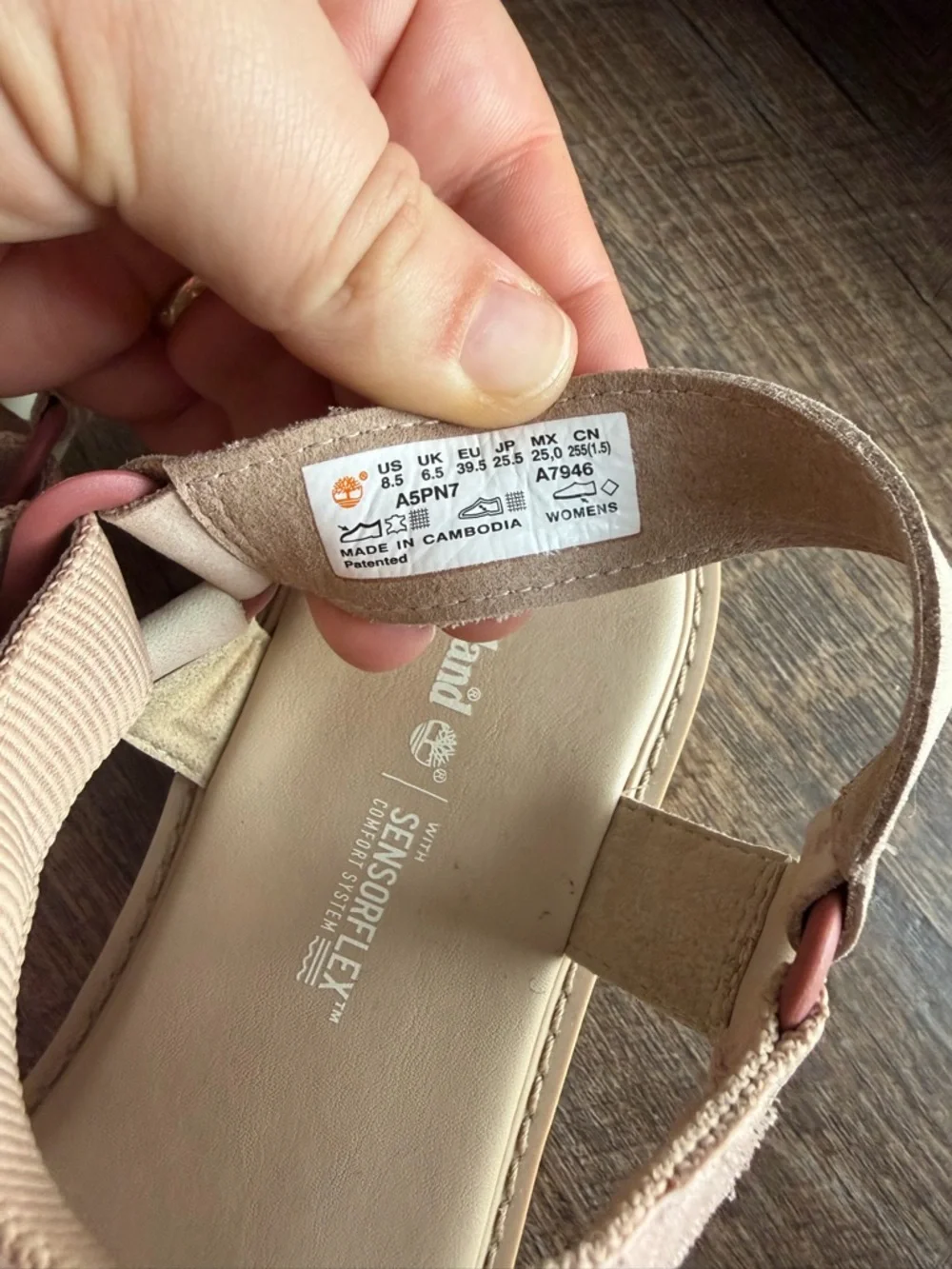 Timberland Women's Blush and Cream Adjustable Strappy Sandals
